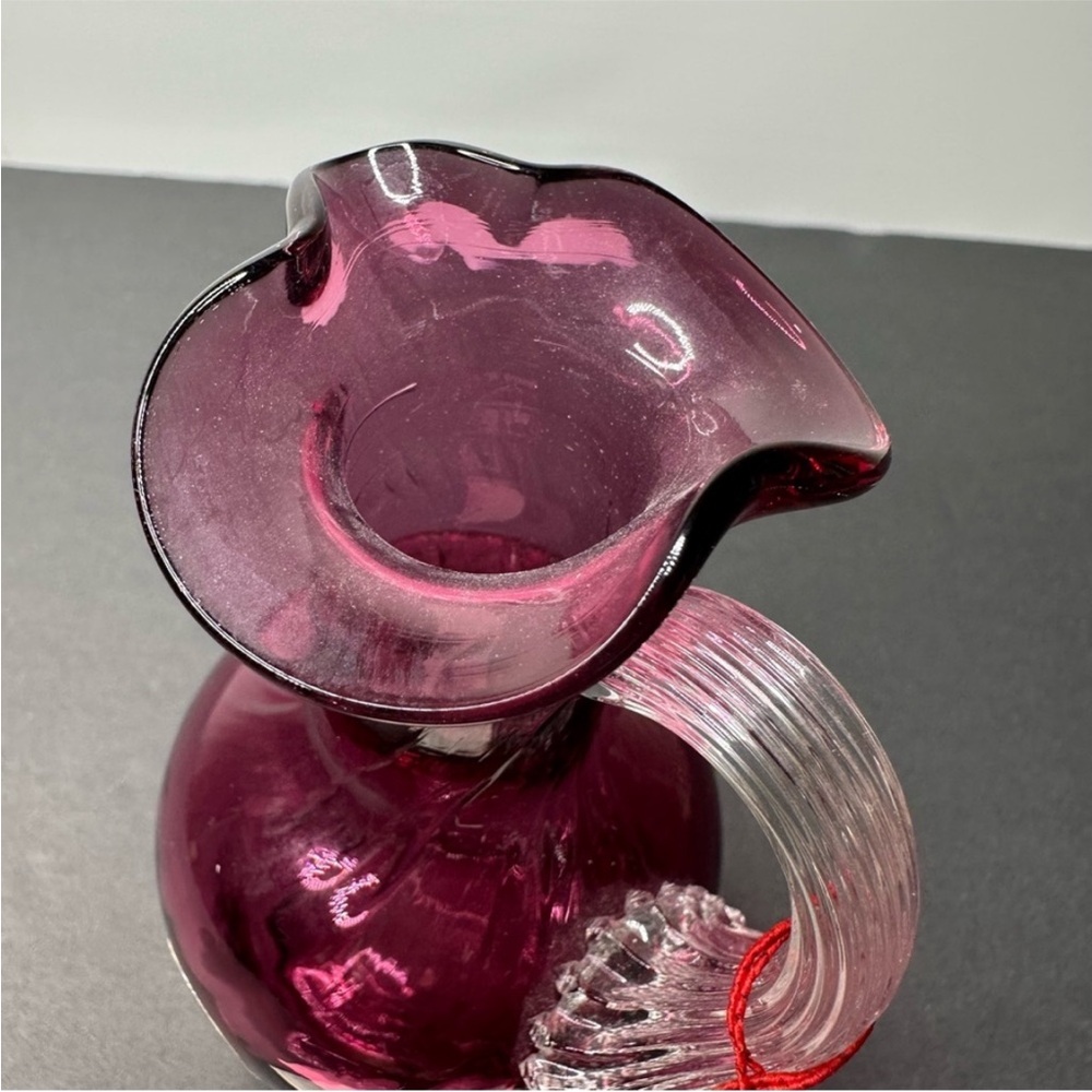 Pilgrims Cranberry Glass Pitcher - Picture 4 of 4
